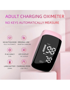 Oxímetro de Pulso Hummingbird TY05 Recargable Rosa 2