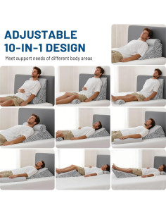 Cojín en Cuña Ajustable Lewondr para Alivio de Reflujo y Dolor 2