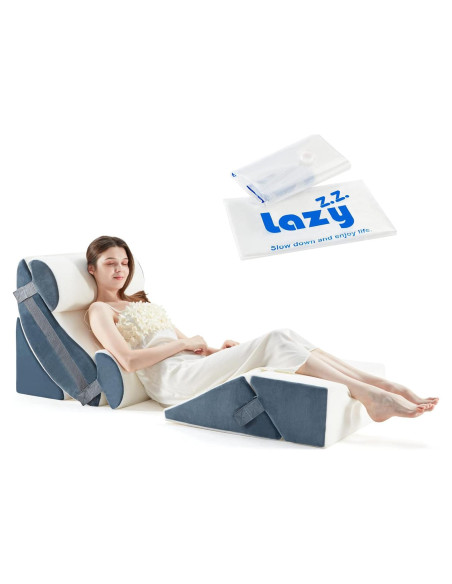 Juego de 6 almohadas en cuña ortopédicas Lazyzizi - Espuma viscoelástica