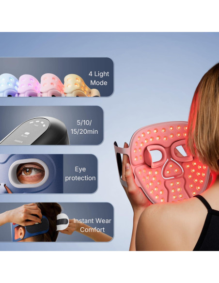 Máscara de Terapia de Luz LED Hello Face M500 para Acné y Arrugas