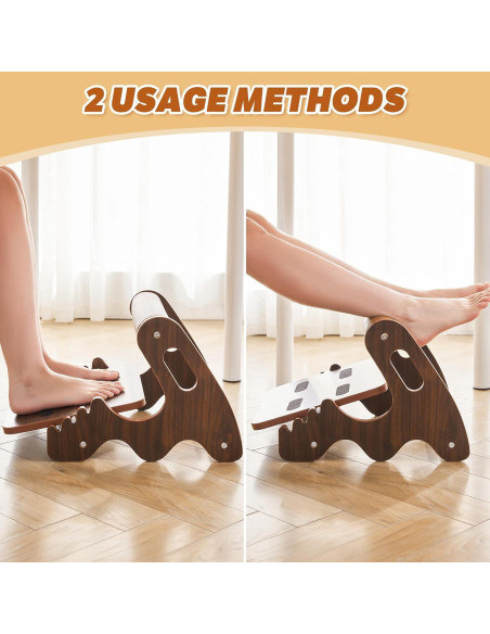 Reposapiés ergonómico ajustable Spaccld de madera antideslizante