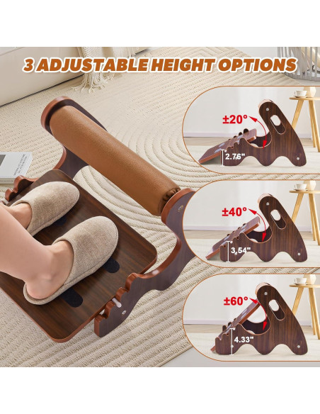 Reposapiés ergonómico ajustable Spaccld de madera antideslizante