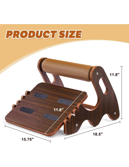 Reposapiés ergonómico ajustable Spaccld de madera antideslizante