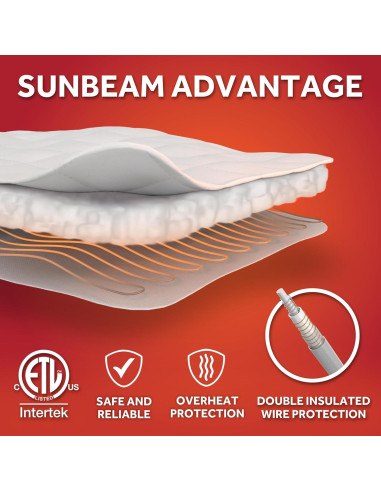 Protector de colchón calefaccionado Sunbeam Individual 99x191 cm