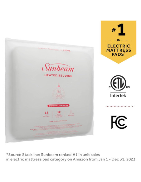 Protector de colchón calefaccionado Sunbeam Individual 99x191 cm