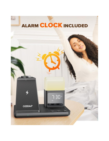 Estación de Carga Inalámbrica 6 en 1 CESDAP para iPhone y Apple Watch