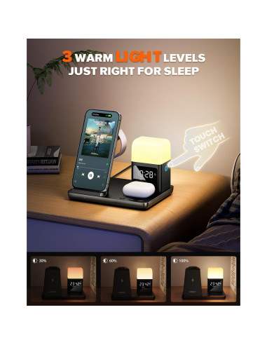 Estación de Carga Inalámbrica 6 en 1 CESDAP para iPhone y Apple Watch