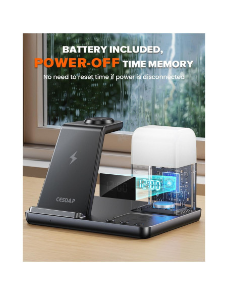 Estación de Carga Inalámbrica 6 en 1 CESDAP para iPhone y Apple Watch