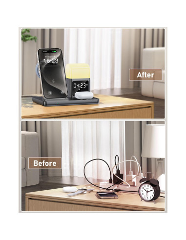 Estación de Carga Inalámbrica 6 en 1 CESDAP para iPhone y Apple Watch