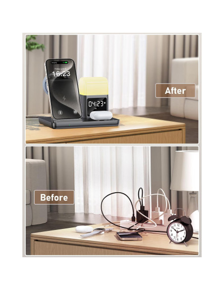 Estación de Carga Inalámbrica 6 en 1 CESDAP para iPhone y Apple Watch