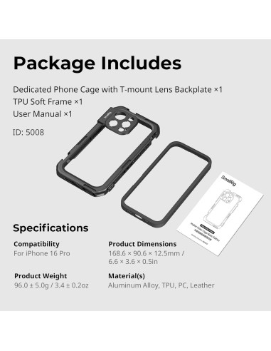 Cámara Móvil SmallRig 5008 para iPhone 16 Pro - Kit Básico