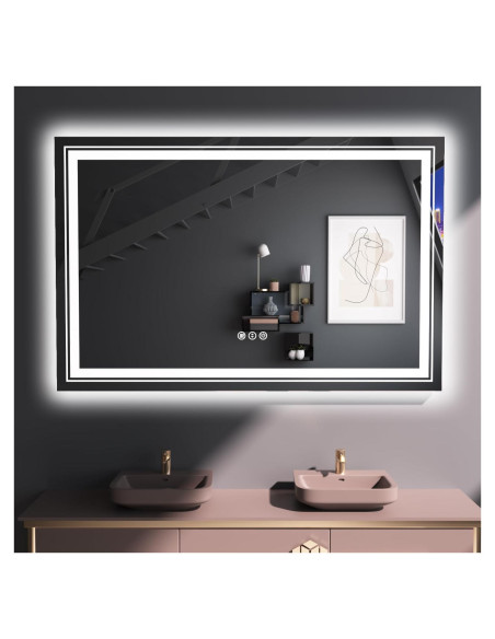 Espejo de Baño LED Snowdool 121.9x76.2cm Anti-Niebla