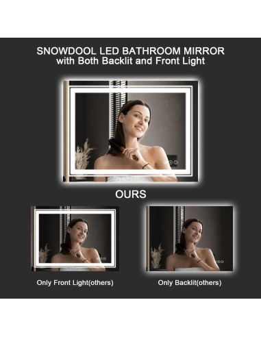 Espejo de Baño LED Snowdool 121.9x76.2cm Anti-Niebla
