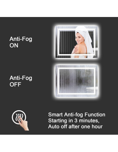 Espejo de Baño LED Snowdool 121.9x76.2cm Anti-Niebla