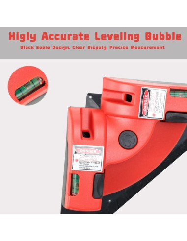 Nivel de Ángulo Recto Láser VortecSys DC-01 9.14m con Ventosas