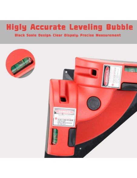 Nivel de Ángulo Recto Láser VortecSys DC-01 9.14m con Ventosas