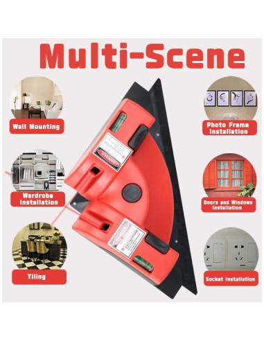 Nivel de Ángulo Recto Láser VortecSys DC-01 9.14m con Ventosas