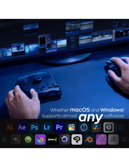 Controlador Bluetooth TourBox Elite para Edición de Video y Fotografía