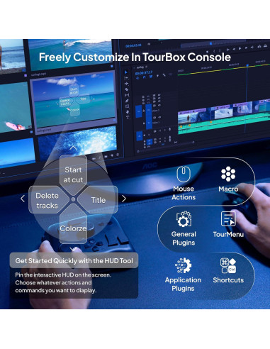 Controlador Bluetooth TourBox Elite para Edición de Video y Fotografía