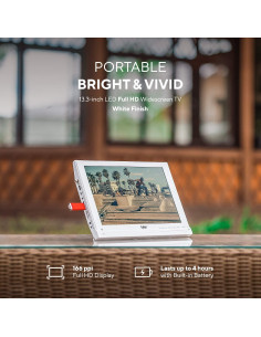 Televisor portátil LCD Tyler TTV707-13 13.3" 1080P con batería 2