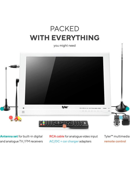 Televisor portátil LCD Tyler TTV707-13 13.3" 1080P con batería