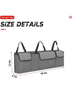 BELOMI Organizador de Maletero de Auto Plegable Impermeable 90x25cm 2