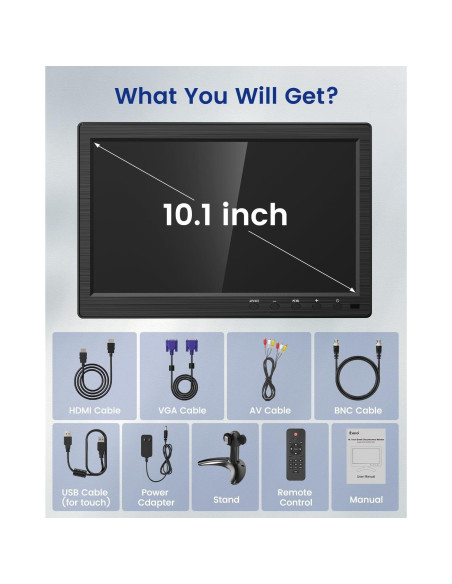 Monitor de Seguridad Eyoyo 10" Táctil HDMI 1366x768 Altavoces