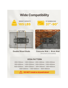 Soporte de Pared para TV monTEK 37-90" Alta Resistencia 2