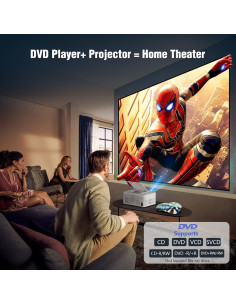 Proyector Bluetooth TMY 1080P con DVD y altavoz incorporado 2