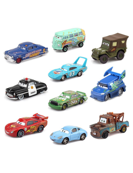 Set de Juguetes de Coches McQueen Metal Diecast 10 Piezas