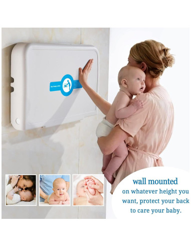 Estación de Cambio de Bebé Ksitex Plegable Montada en Pared HDPE