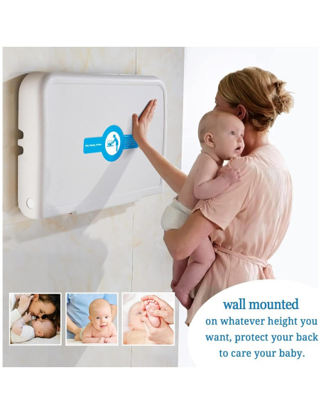 Estación de Cambio de Bebé Ksitex Plegable Montada en Pared HDPE