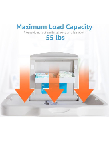 Estación de Cambio de Bebé Ksitex Plegable Montada en Pared HDPE