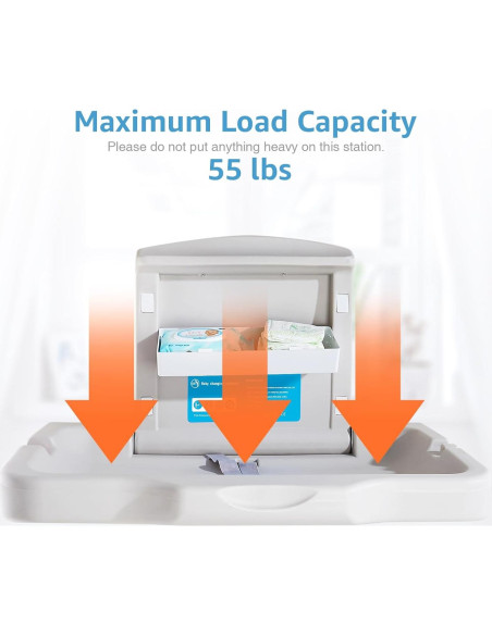 Estación de Cambio de Bebé Ksitex Plegable Montada en Pared HDPE