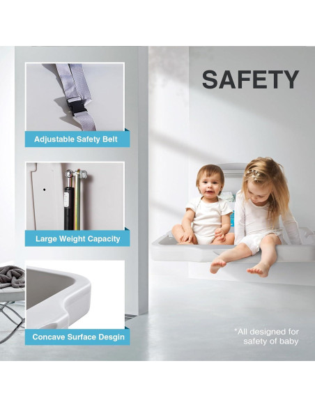 Estación de Cambio de Bebé Ksitex Plegable Montada en Pared HDPE