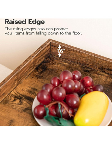 Mesa Plegable para TV HOOBRO con Bandeja Extraíble Marrón Rústico