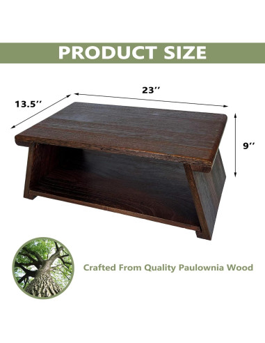 Mesa de Meditación Plegable Koretech de Paulownia 34x58cm