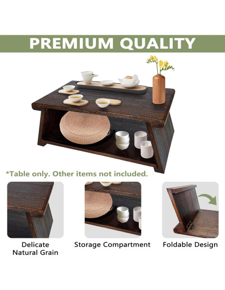 Mesa de Meditación Plegable Koretech de Paulownia 34x58cm