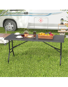 Mesa Plegable Tangkula 5FT Negra para 4-6 Personas 2