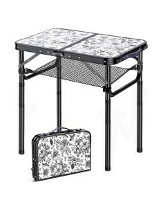 Mesa Lateral Plegable Yriuat 3 Alturas Ajustables Aluminio