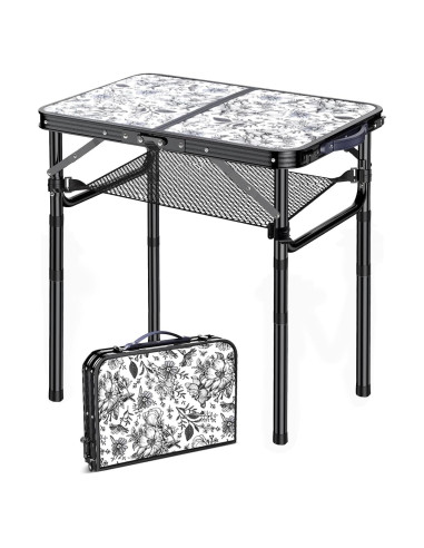 Mesa Lateral Plegable Yriuat 3 Alturas Ajustables Aluminio