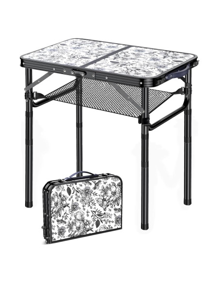 Mesa Lateral Plegable Yriuat 3 Alturas Ajustables Aluminio