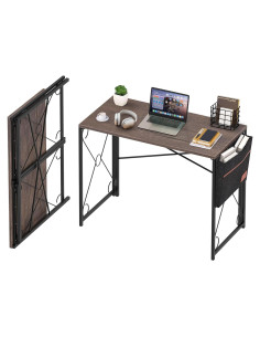 Escritorio Plegable VECELO 100x50 cm con Bolsa de Almacenamiento