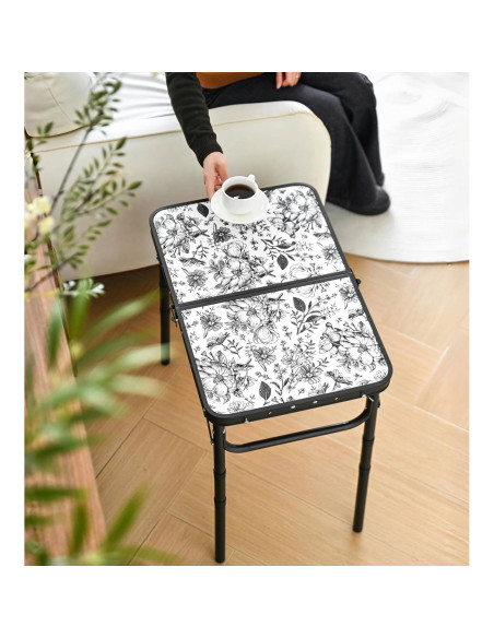 Mesa Lateral Plegable Yriuat 3 Alturas Ajustables Aluminio