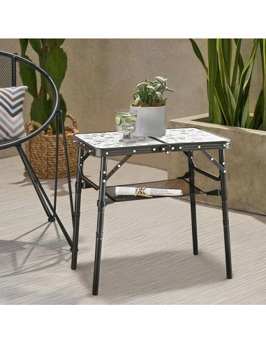 Mesa Lateral Plegable Yriuat 3 Alturas Ajustables Aluminio