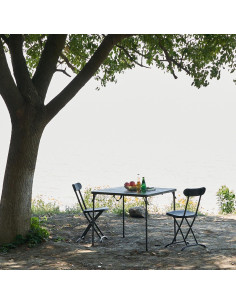 Mesa Plegable Cuadrada REDCAMP 86.36 cm Resina Marrón 2