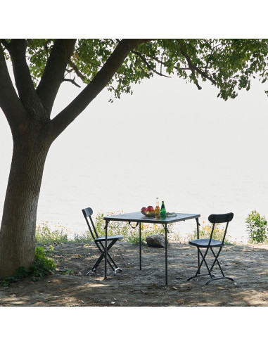 Mesa Plegable Cuadrada REDCAMP 86.36 cm Resina Marrón