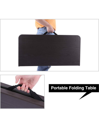 Mesa Plegable Cuadrada REDCAMP 86.36 cm Resina Marrón