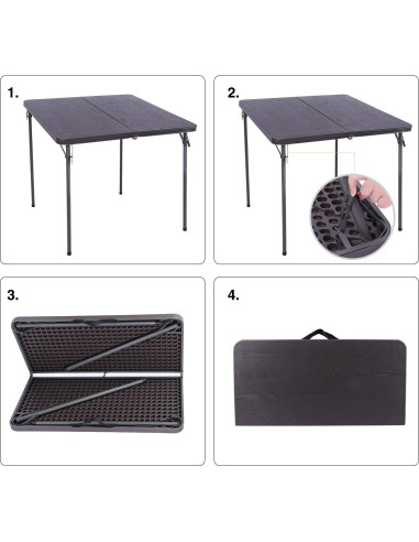 Mesa Plegable Cuadrada REDCAMP 86.36 cm Resina Marrón