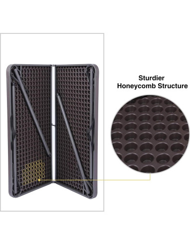 Mesa Plegable Cuadrada REDCAMP 86.36 cm Resina Marrón